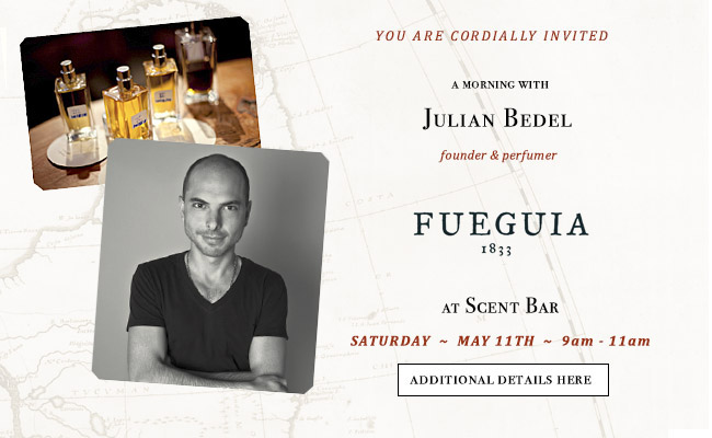 Julian Bedel of Fueguia Comes to Scent Bar