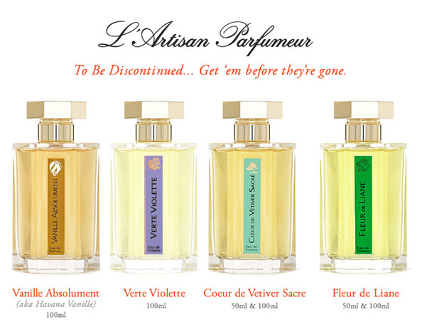 L'Artisan Parfumeur to be Discontinued.  Get 'em now while they're here.